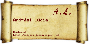 Andrási Lúcia névjegykártya